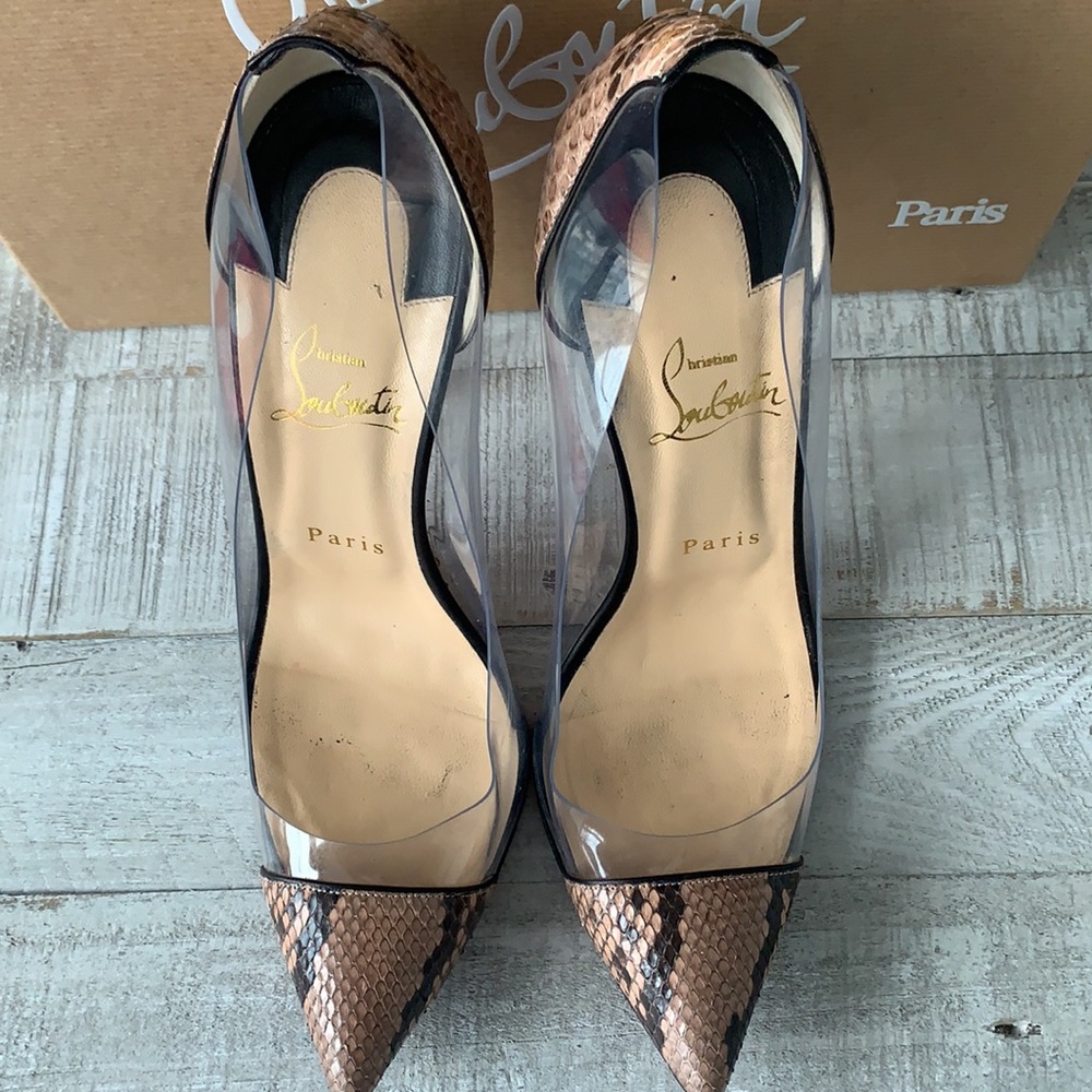 Christian Louboutin Debout 120 Python Lucido/Pvc … - image 6